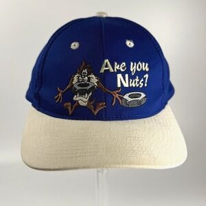 Vintage Looney Toons Taz Hat Tasmanian Devil Are You Nuts Cap Warner 1998
